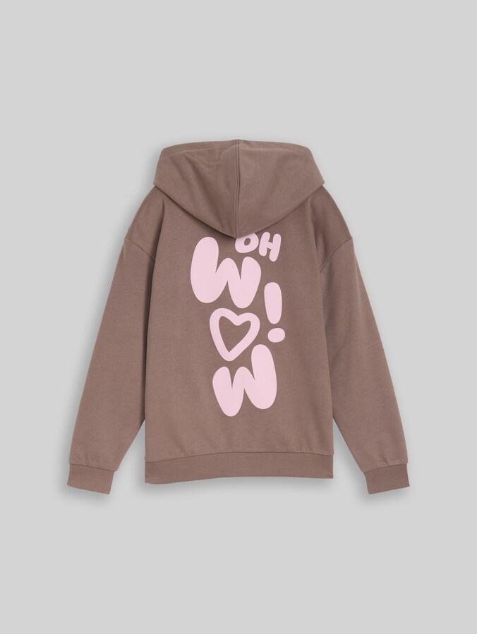 Oversize Hoodie Sweatshirt mit Rückenprint von Teen Girls, rusty brown
