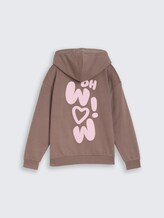 Sweat à capuche oversized avec imprimé dans le dos - rusty brown