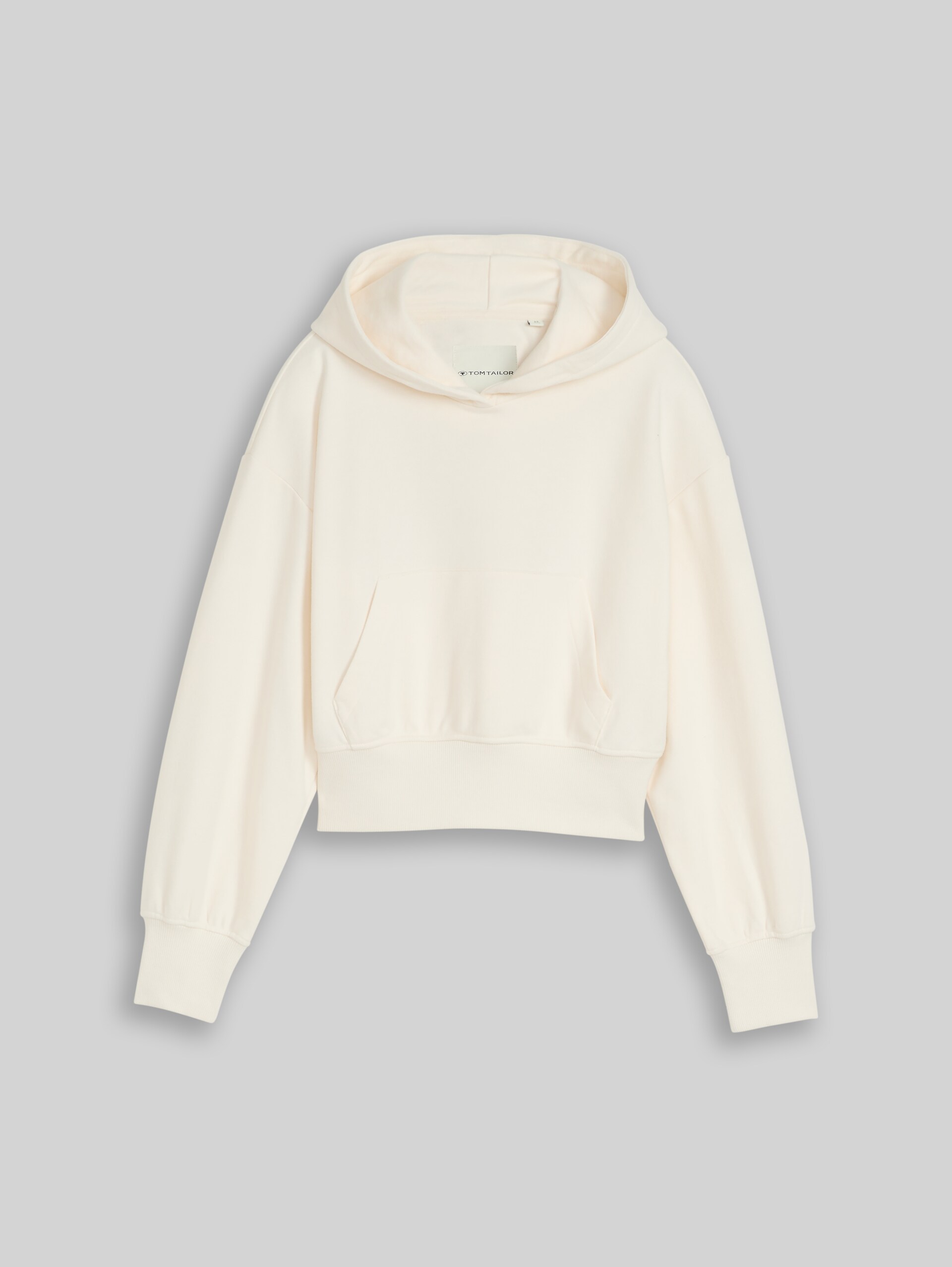 Oversized hoodie sweatshirt with embroidery - Gardenia White - Front product view