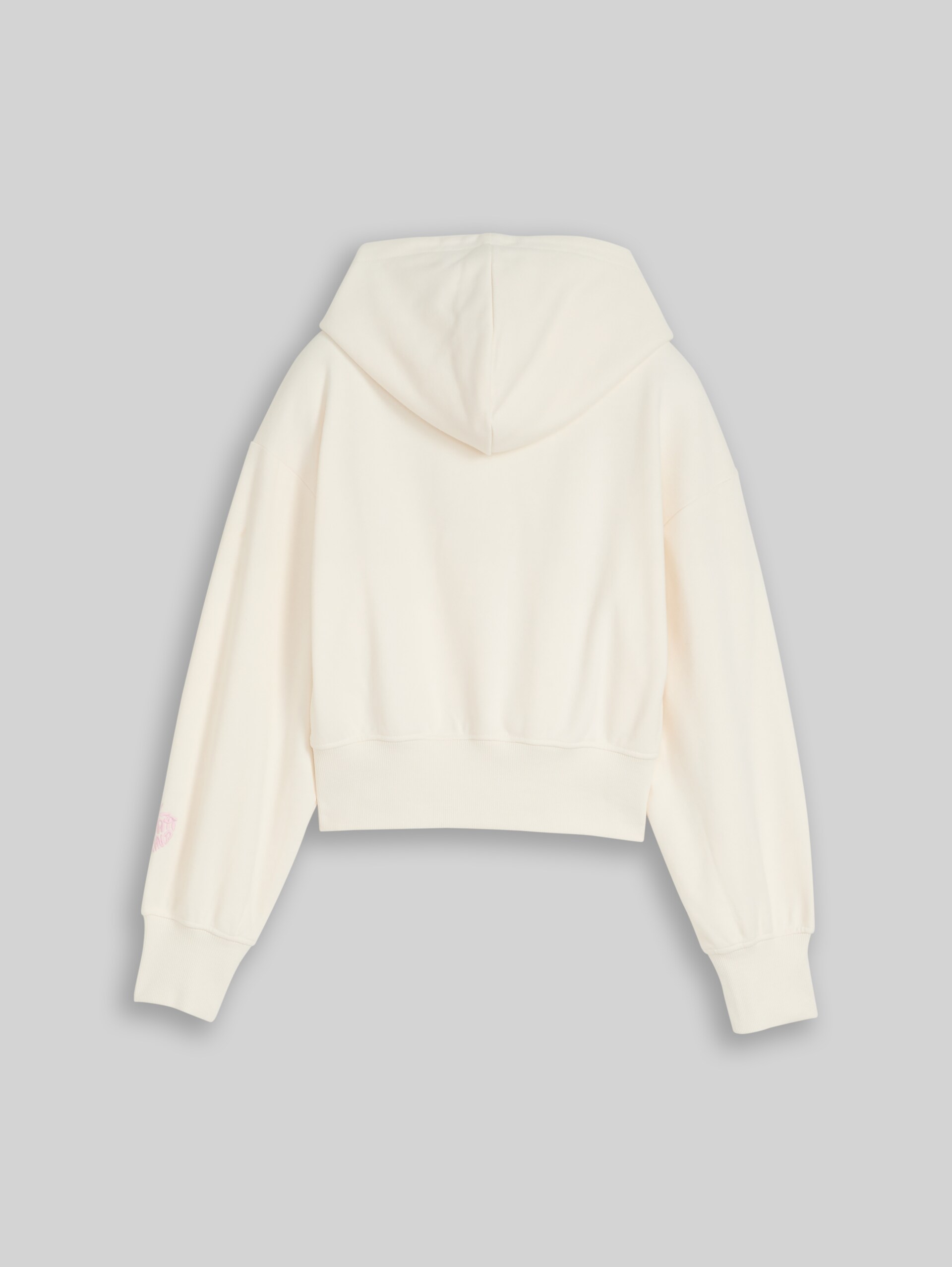 Oversized hoodie sweatshirt with embroidery - Gardenia White