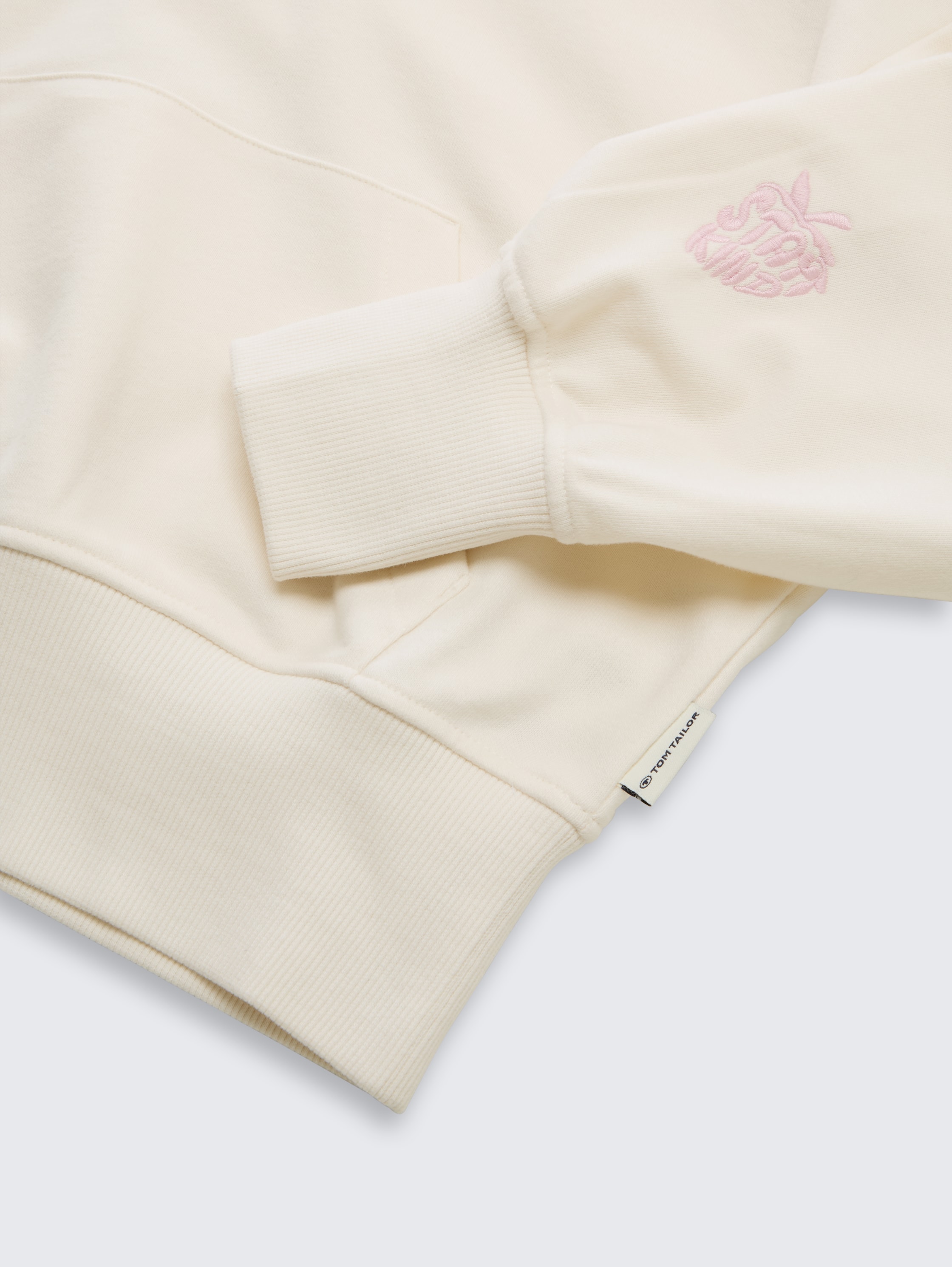 Sweat à capuche oversize avec broderie - Gardenia White - Vue détaillée du modèle