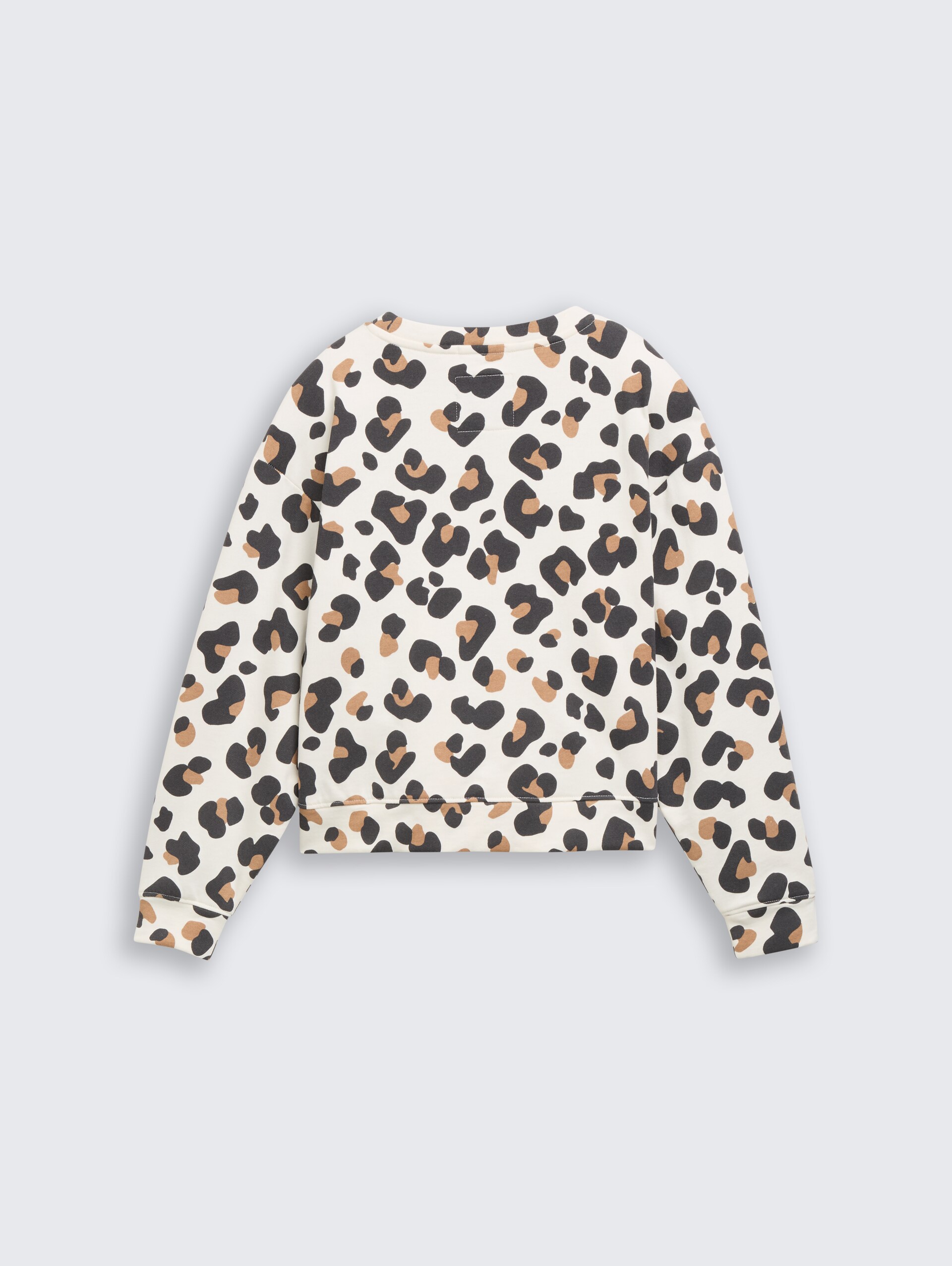 Oversize Sweatshirt mit Leo-Print - white beige big leo print