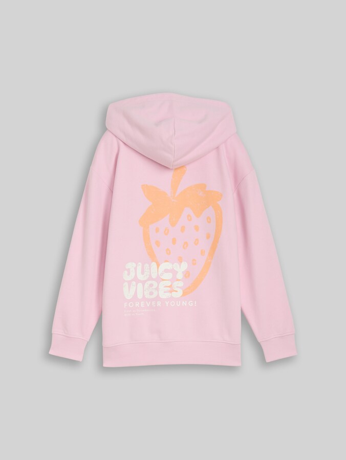 Oversize Hoodie Sweatshirt mit Rückenprint von Teen Girls, cold pink