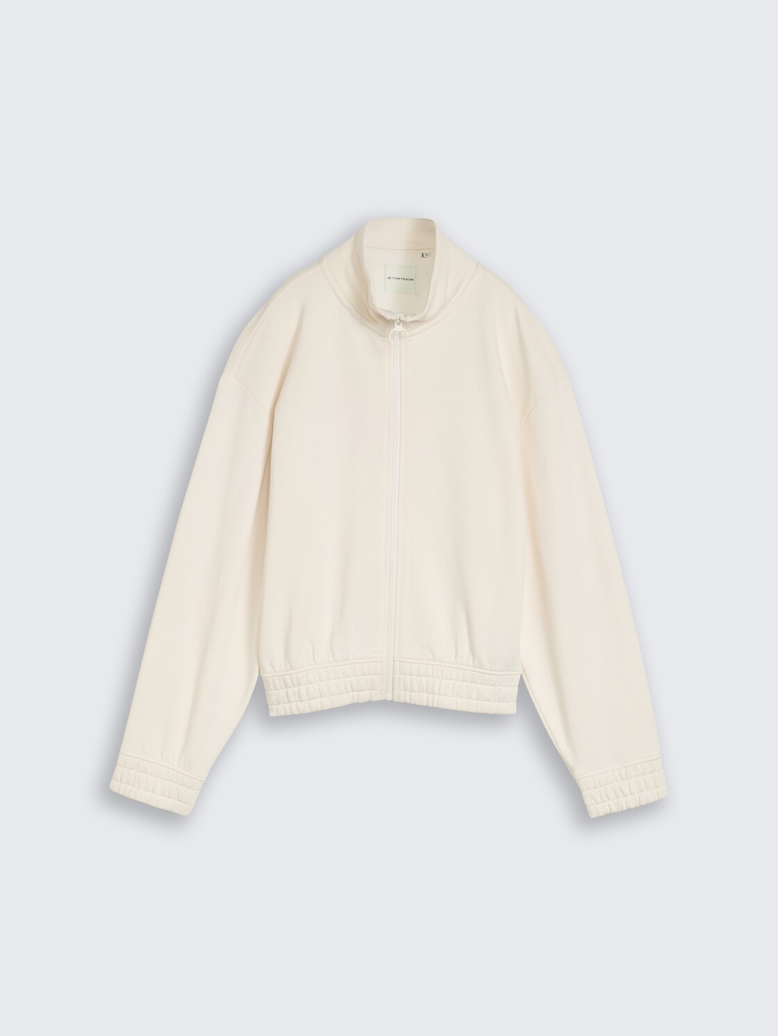 Sweatjacke mit Stehkragen - Gardenia White - Vorder-Produkt-Ansicht