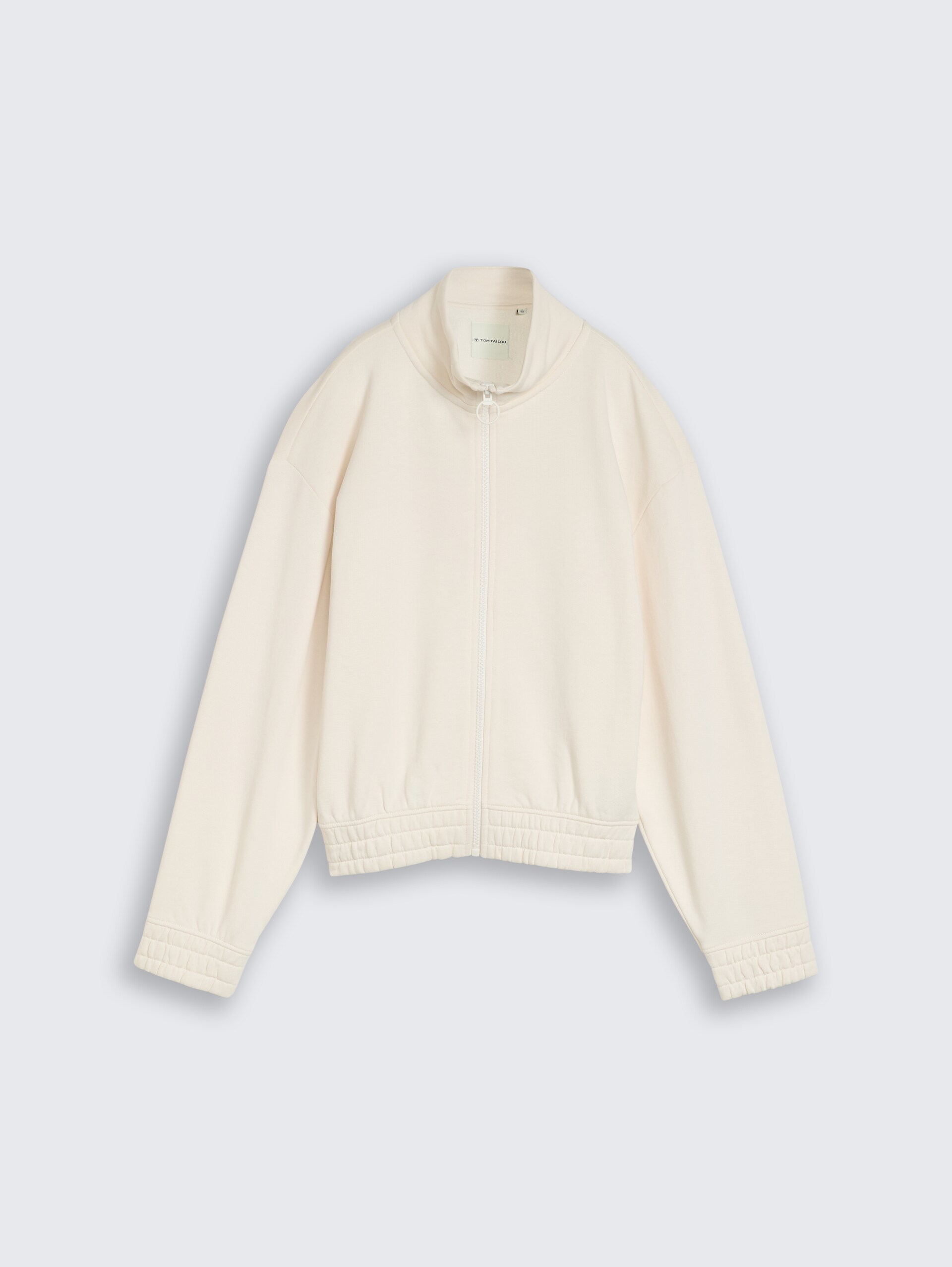Sweatjacke mit Stehkragen - Gardenia White - Vorder-Produkt-Ansicht