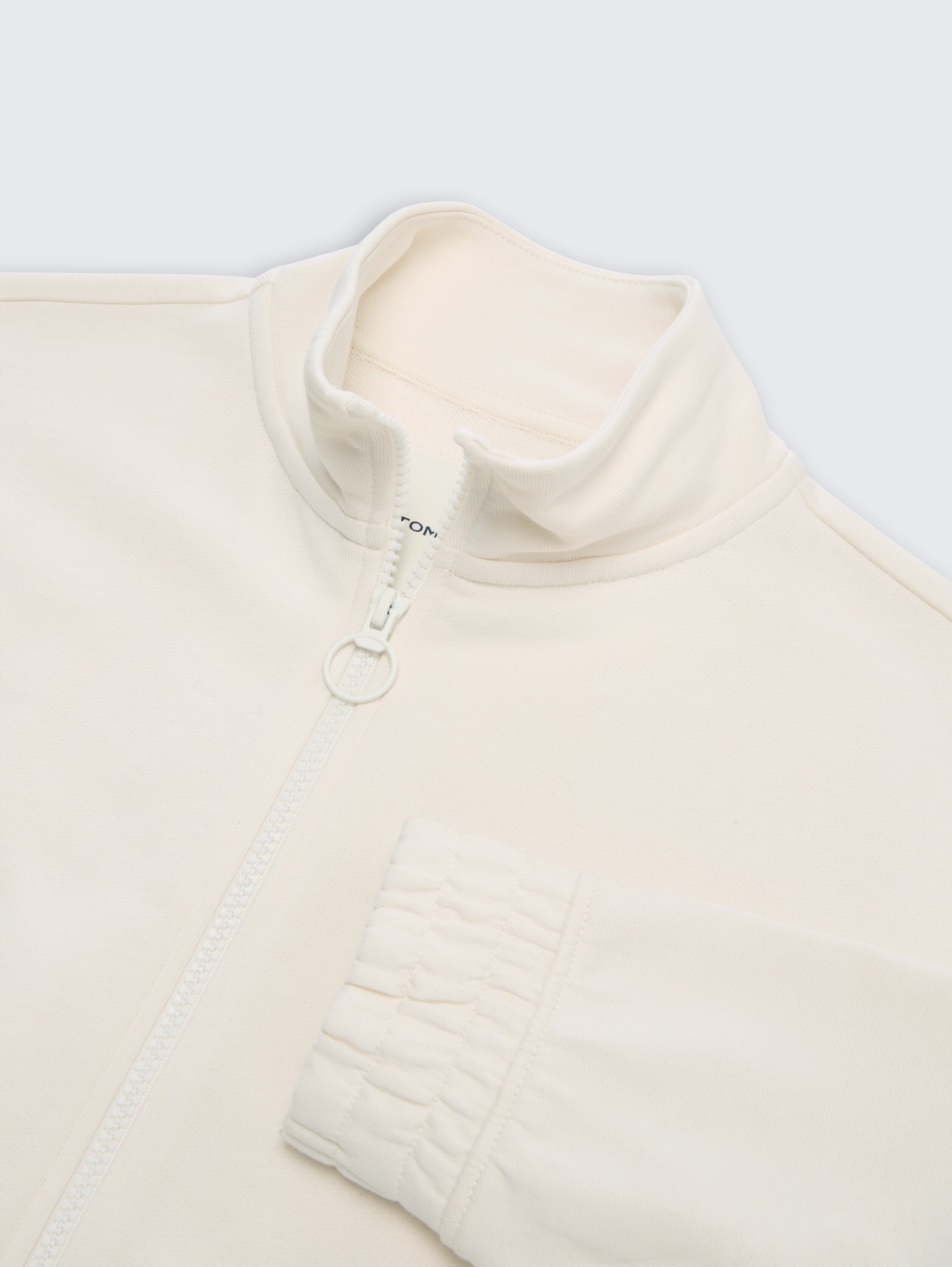 Veste sweat à col montant - Gardenia White - Vue détaillée du modèle