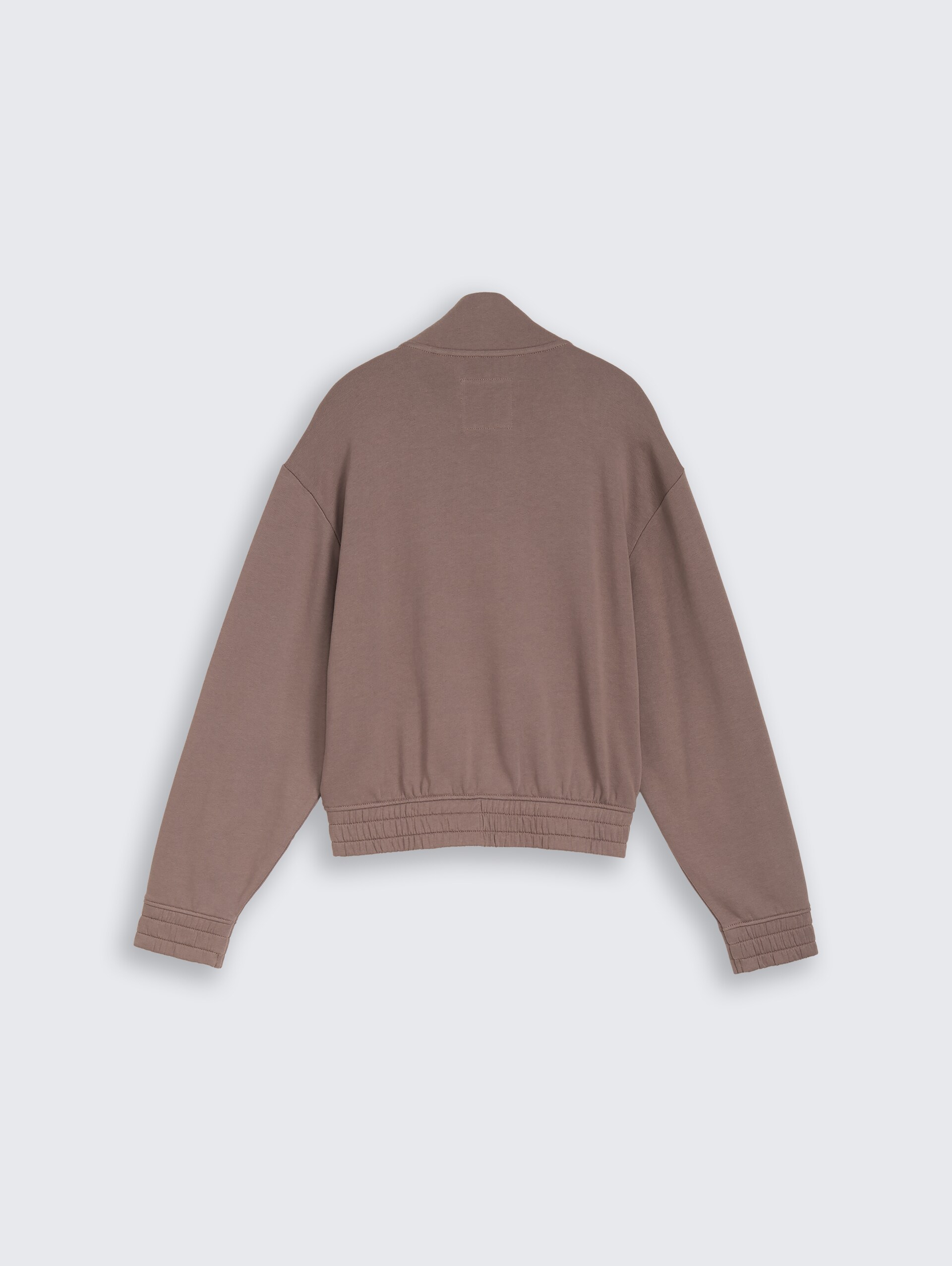 Sweatjacke mit Stehkragen - rusty brown