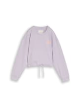 Nicht ausgewählt, Cropped Sweatshirt mit Bindeschleife von Tom Tailor, lila