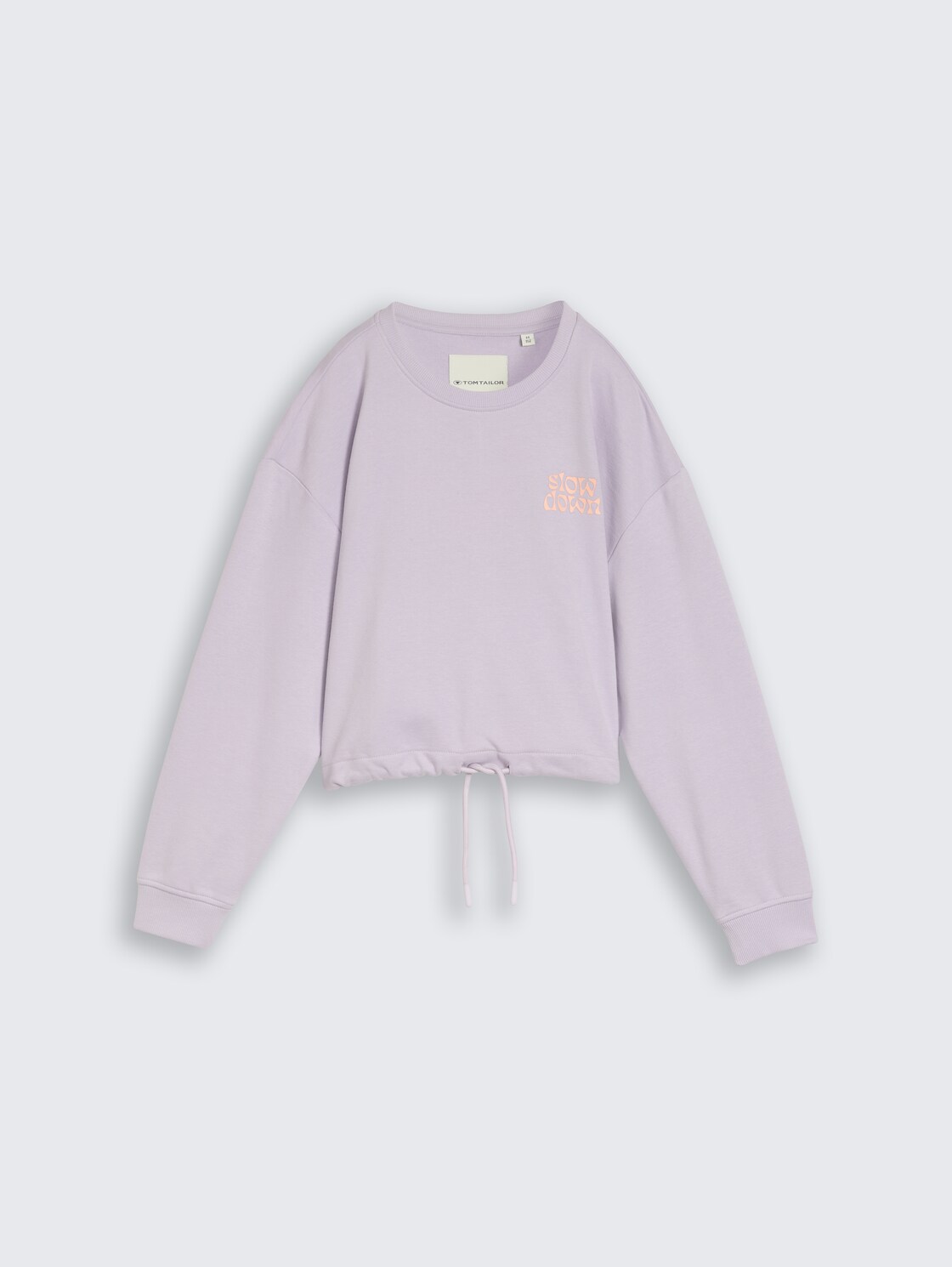 Cropped Sweatshirt mit Bindeschleife - cool lilac - Vorder-Produkt-Ansicht