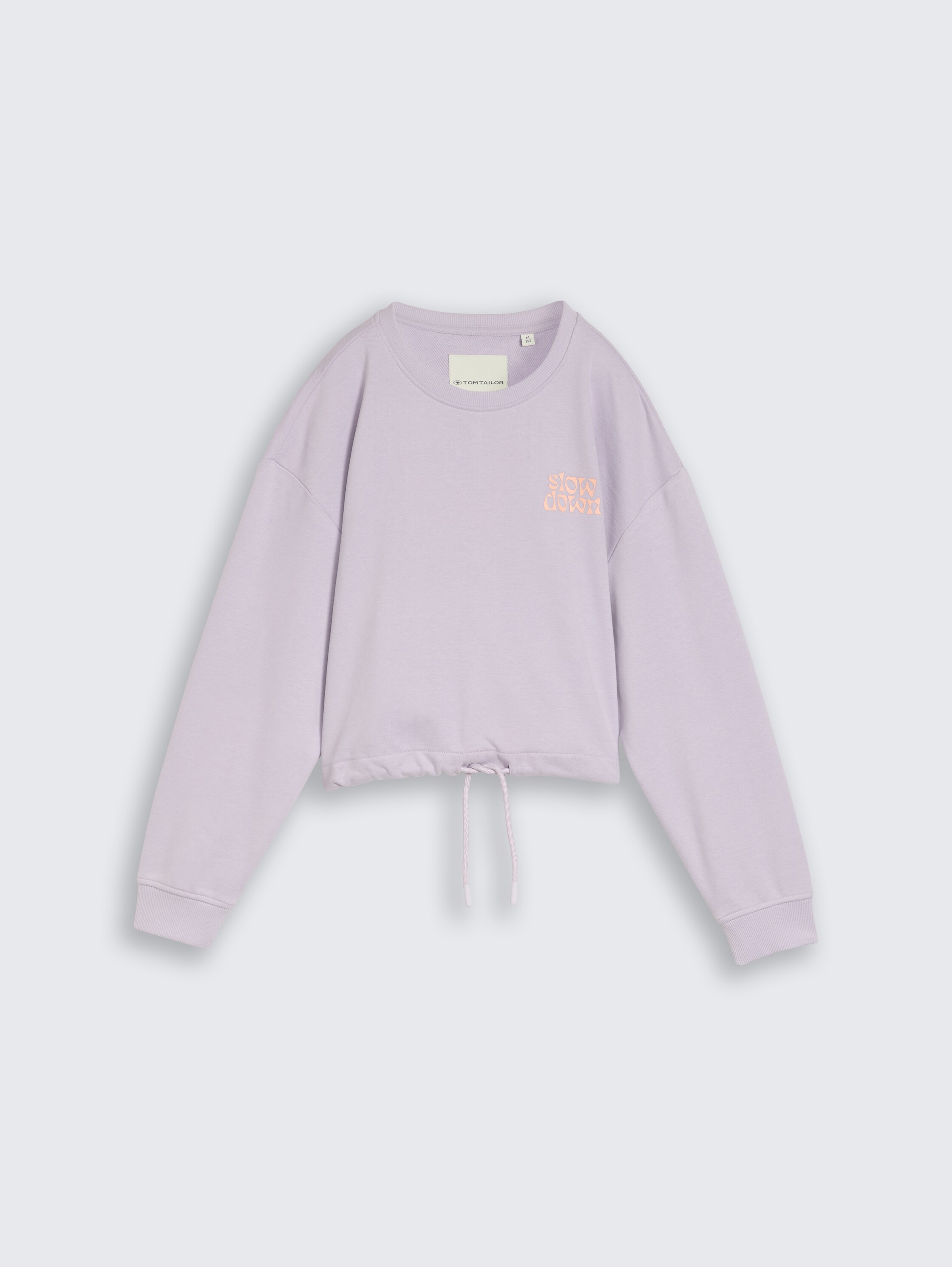 Cropped Sweatshirt mit Bindeschleife - cool_lilac - 