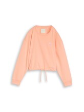Sélectionné, Sweat-shirt court avec nœud à nouer par Tom Tailor, orange