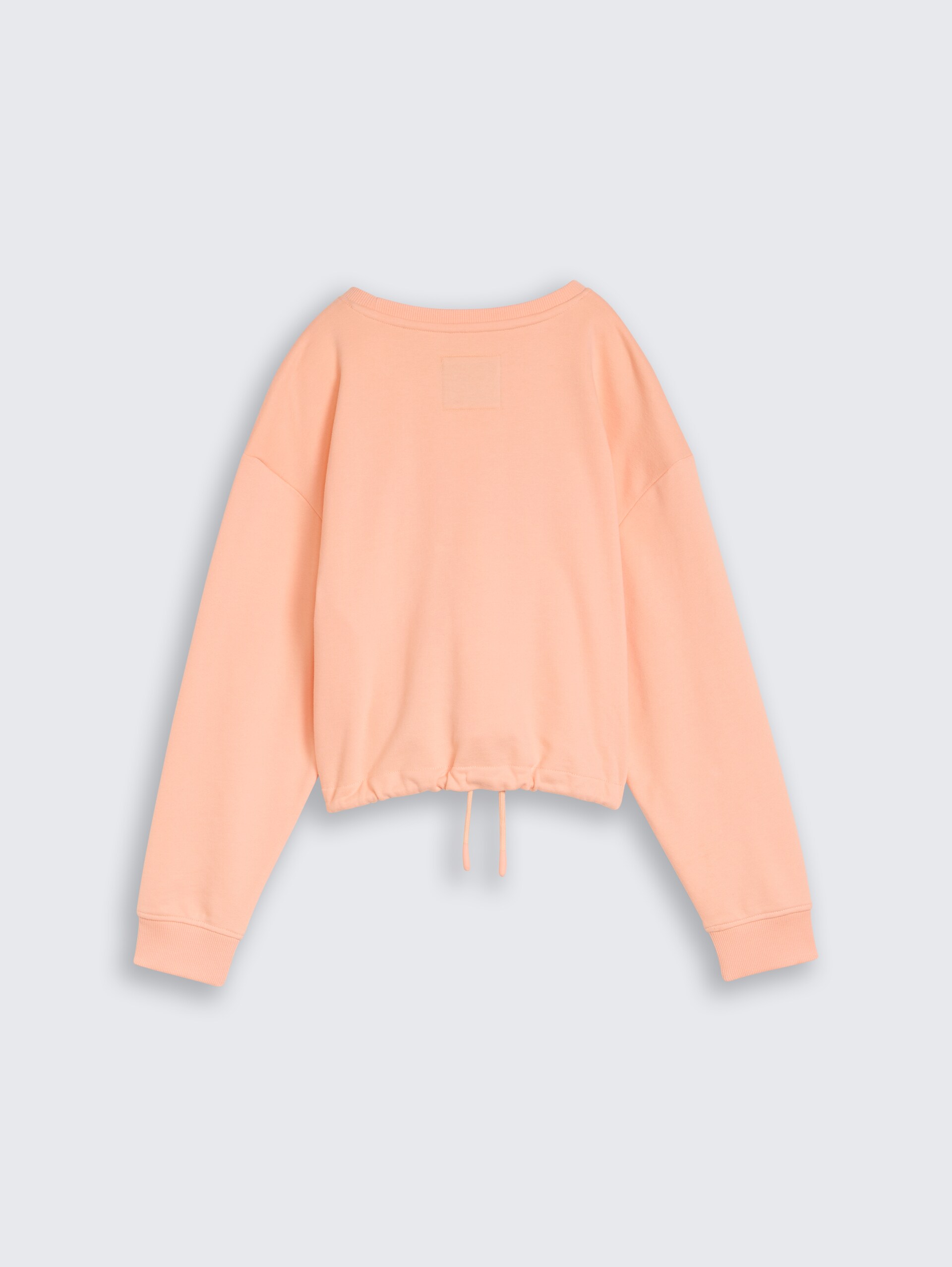 Cropped Sweatshirt mit Bindeschleife - peach bloom