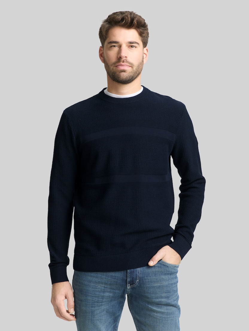 Strickpullover aus Baumwolle von Men, sky captain blue