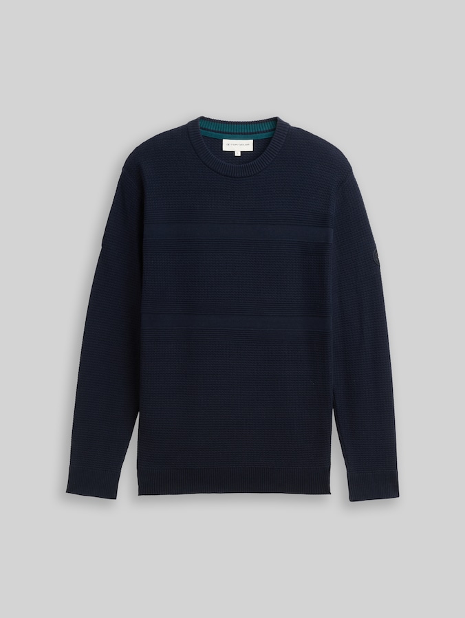 Strickpullover aus Baumwolle von Men, sky captain blue