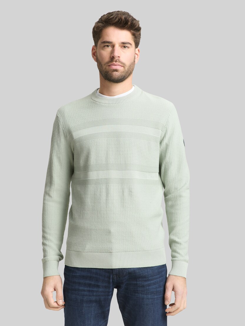 Strickpullover aus Baumwolle von Men, soft greyish green
