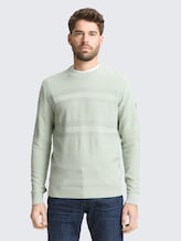 Pull en coton - soft greyish green - Découpe Vue de face du modèle