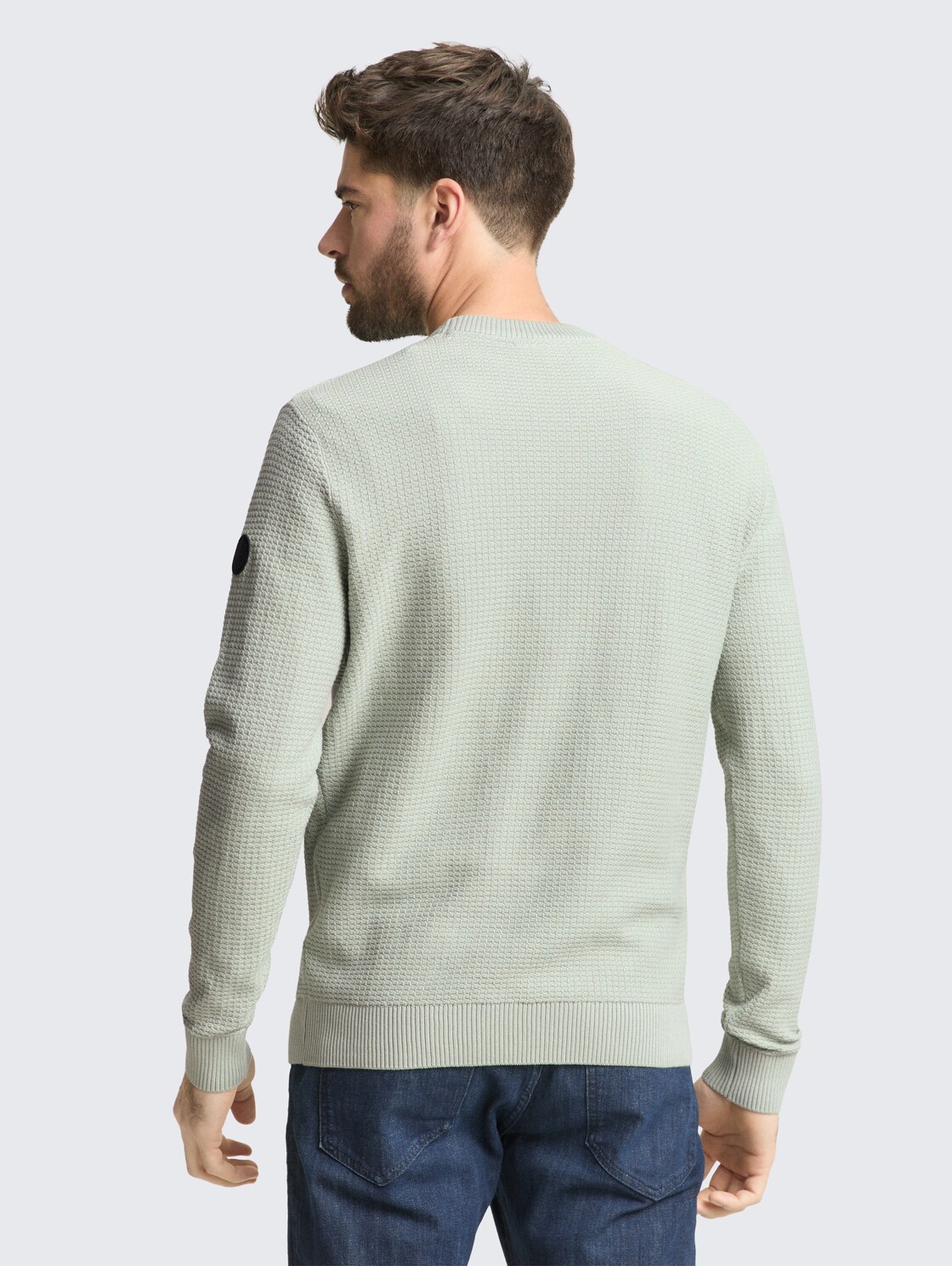 Strickpullover aus Baumwolle - soft greyish green