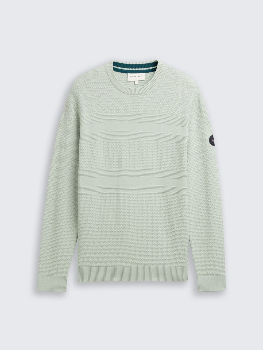 Strickpullover aus Baumwolle - soft greyish green