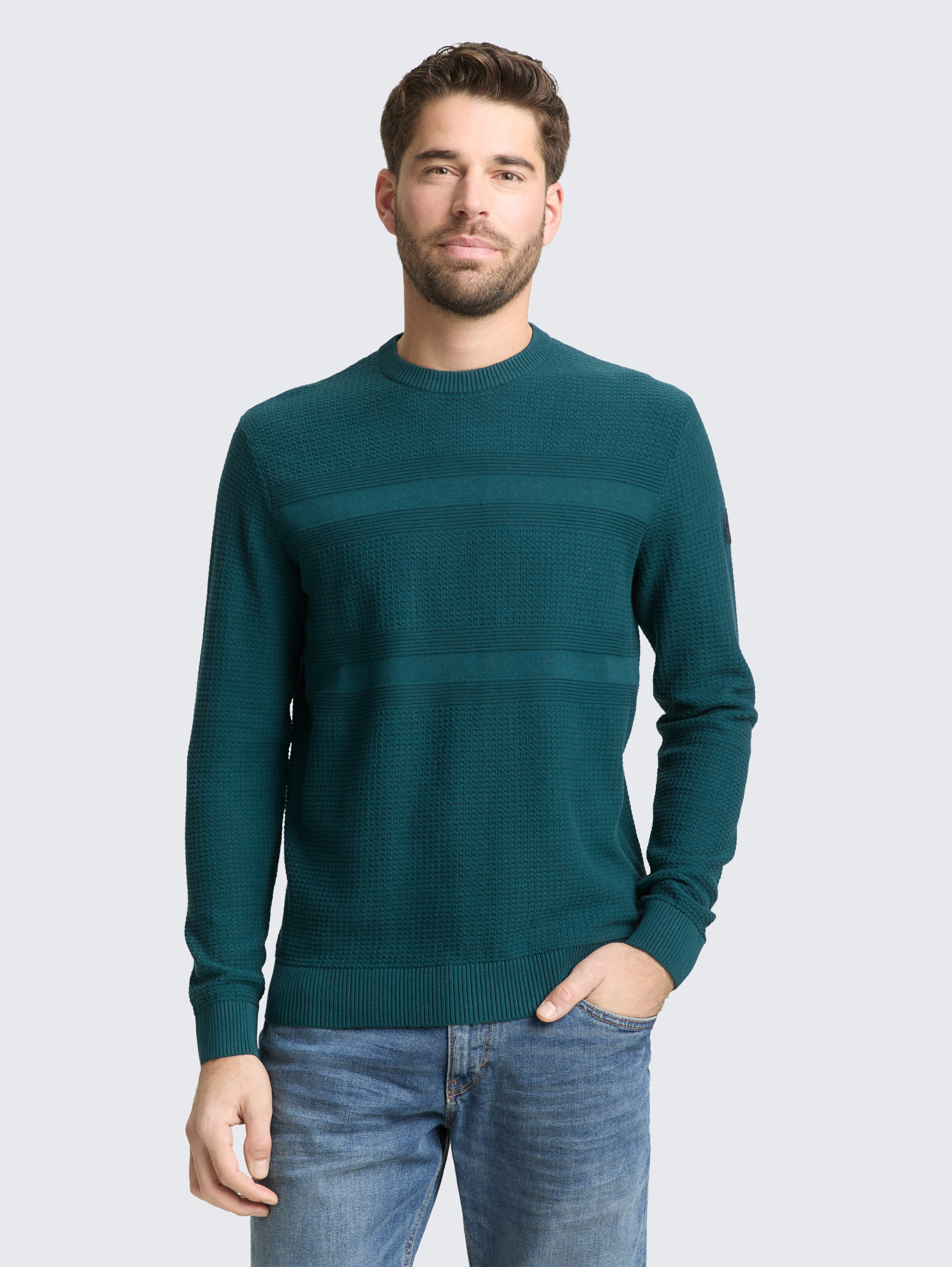 Strickpullover aus Baumwolle von Men, Deep Meadow Green