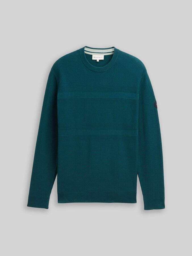 Pull-over en tricot de coton par Men, Deep Meadow Green