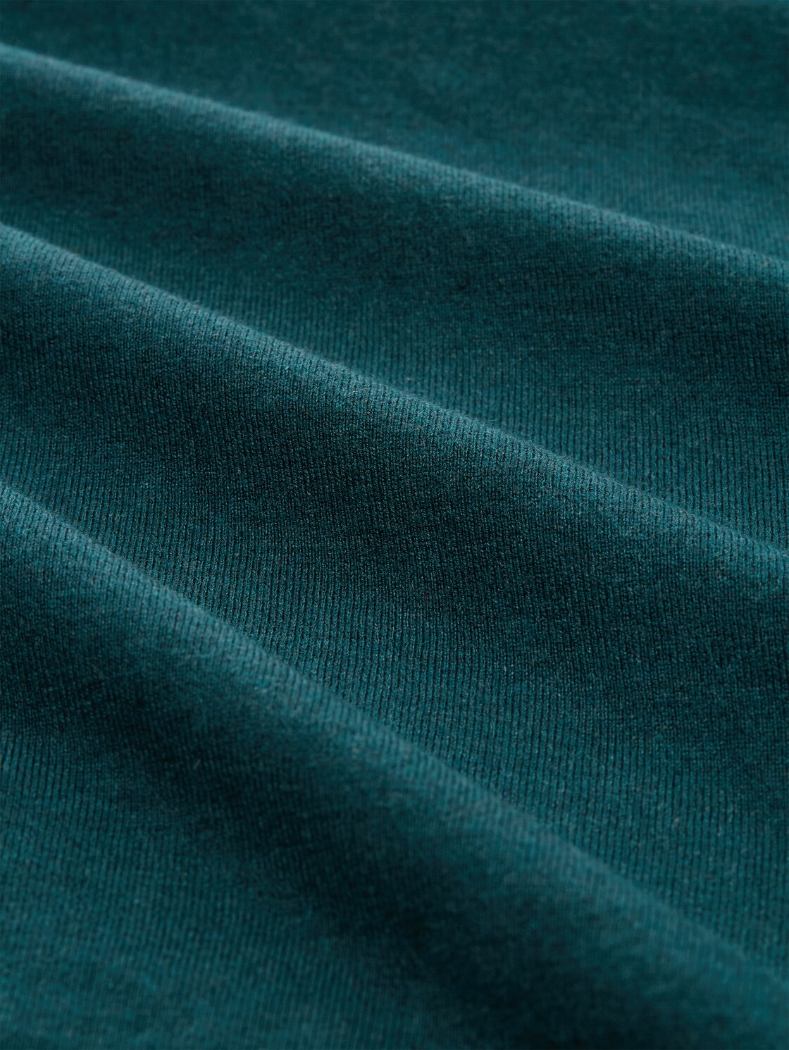 Basic Strickpullover mit Rundhalsausschnitt - Deep Meadow Green Melange - Material-Ansicht