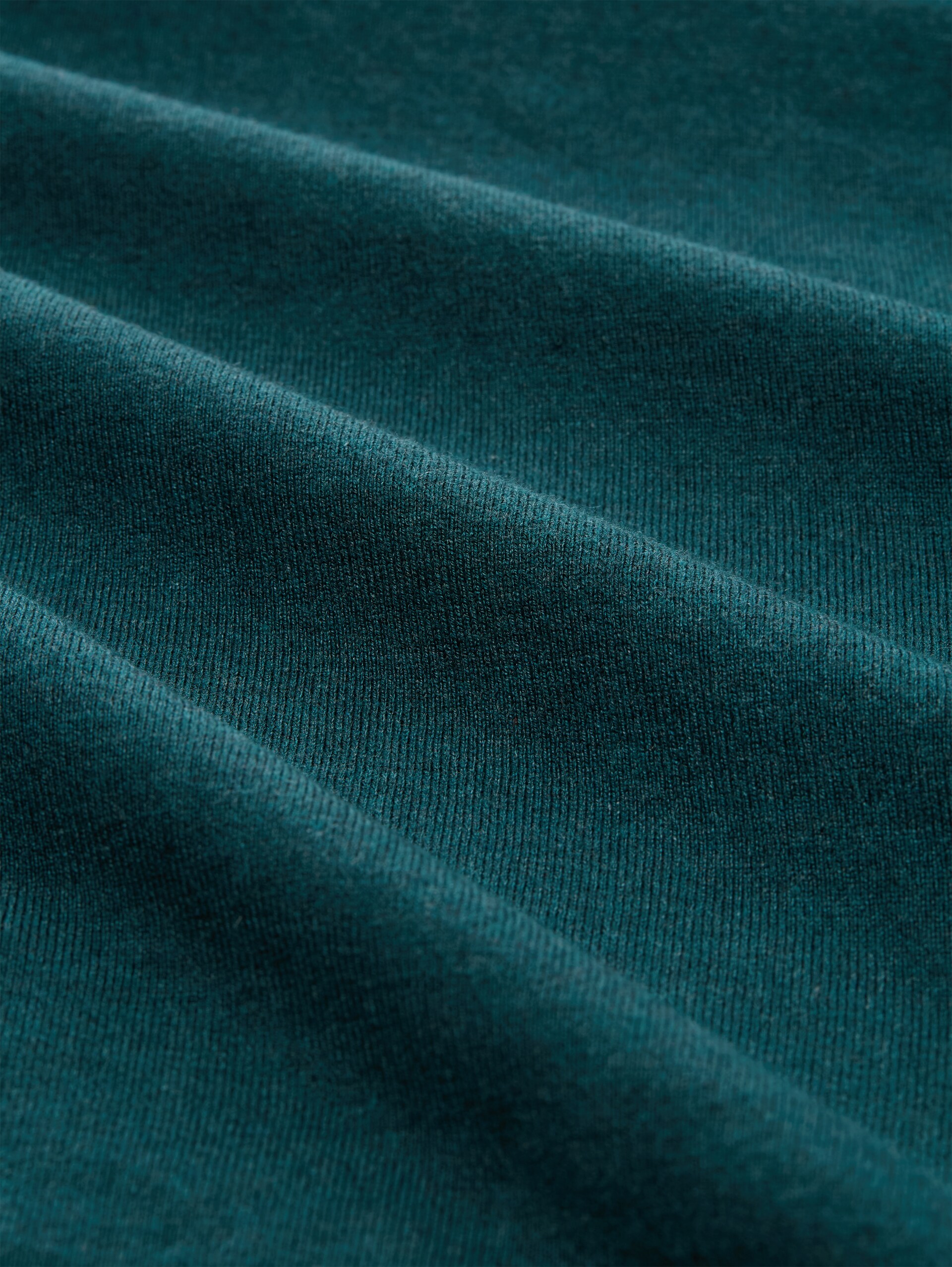 Basic gebreide trui met ronde hals - Deep Meadow Green Melange - Materiaalweergave