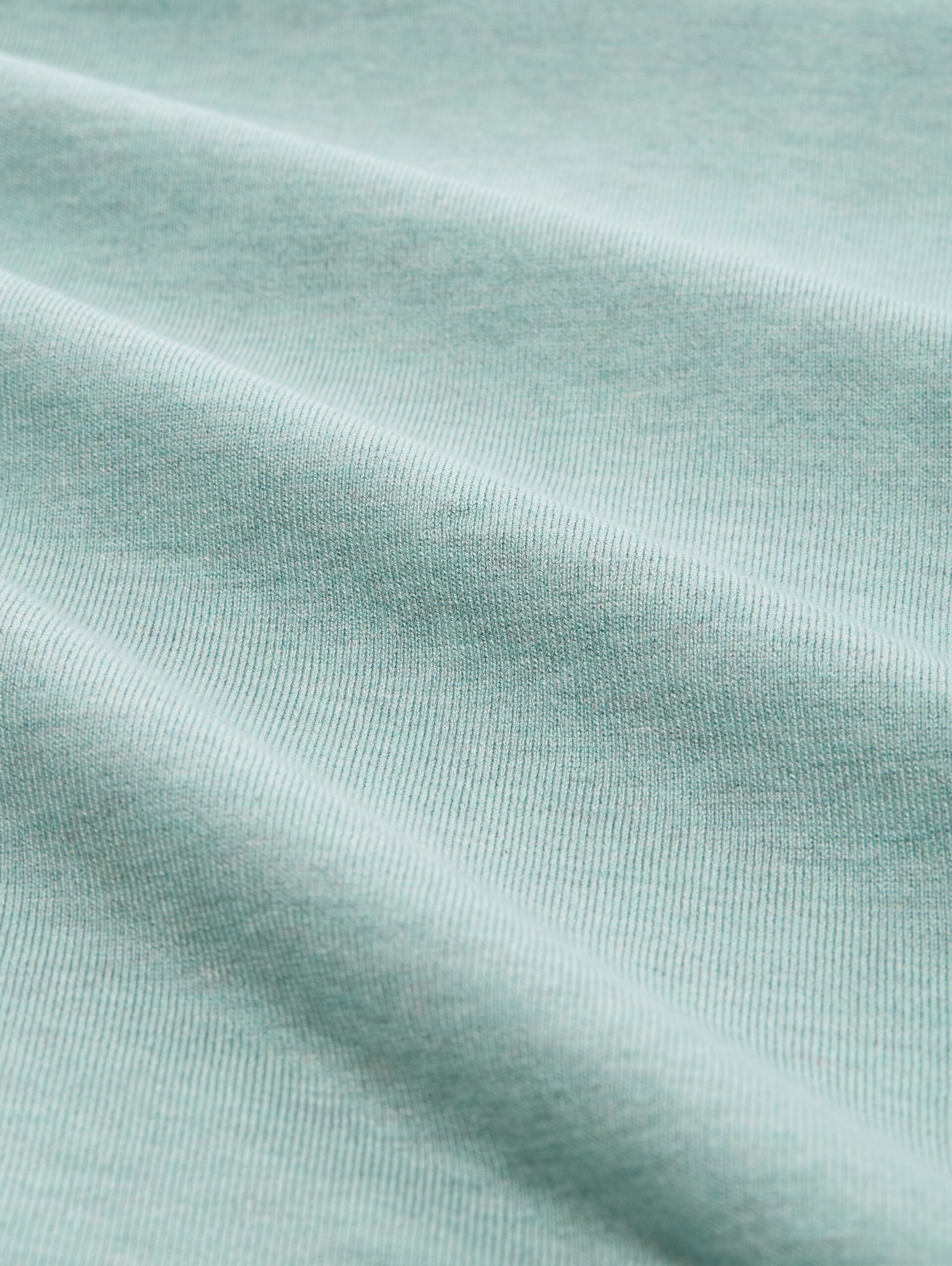 Basic gebreide trui met ronde hals - soft greyish green melange - Materiaalweergave