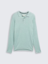 Strickpullover mit Polokragen - soft greyish green melange