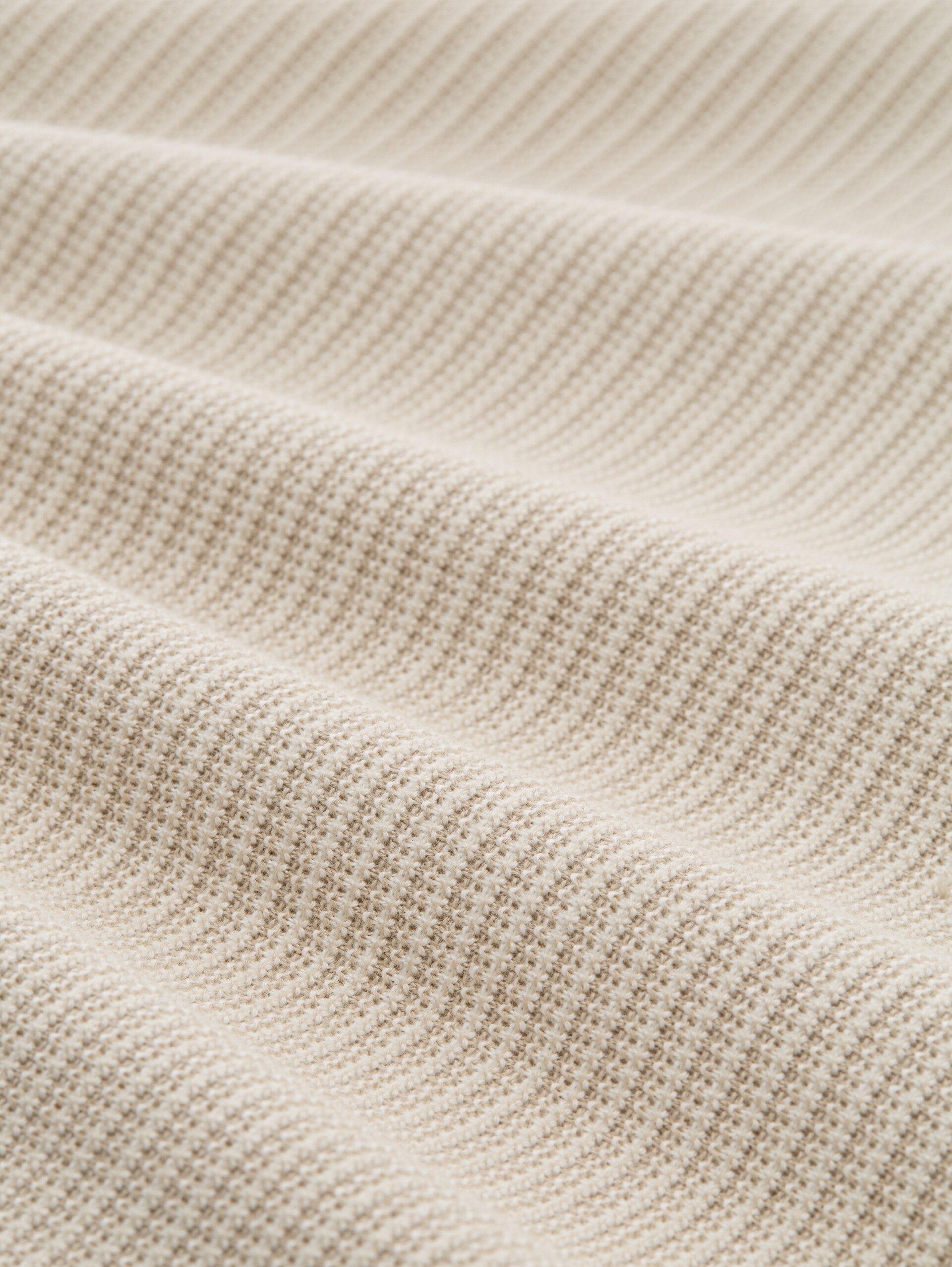 Strickpullover aus Baumwolle - structured stripe beige white - Material-Ansicht