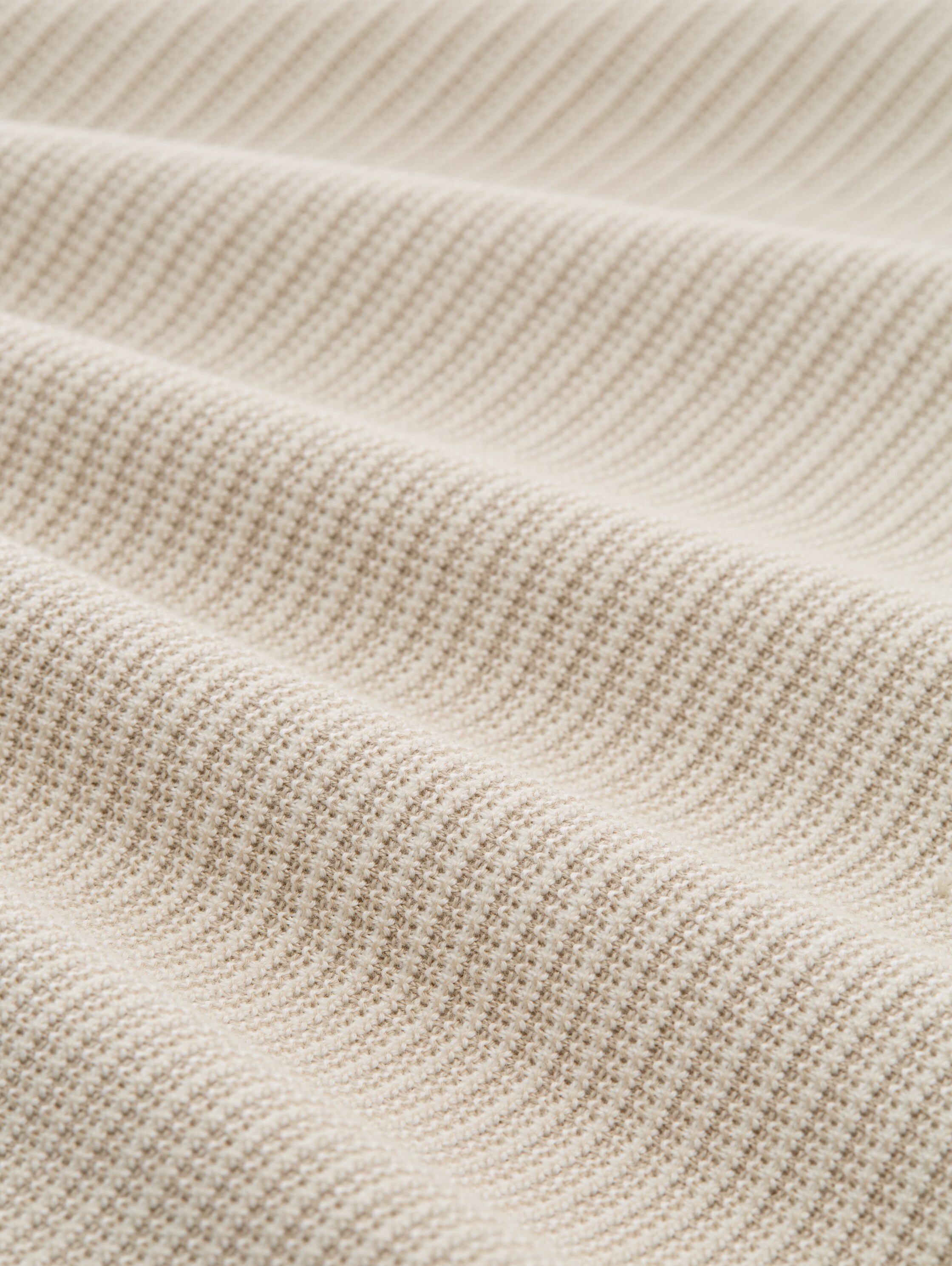 Strickpullover aus Baumwolle - structured stripe beige white - Material-Ansicht