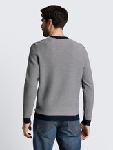 Pull en coton - structured stripe navy white