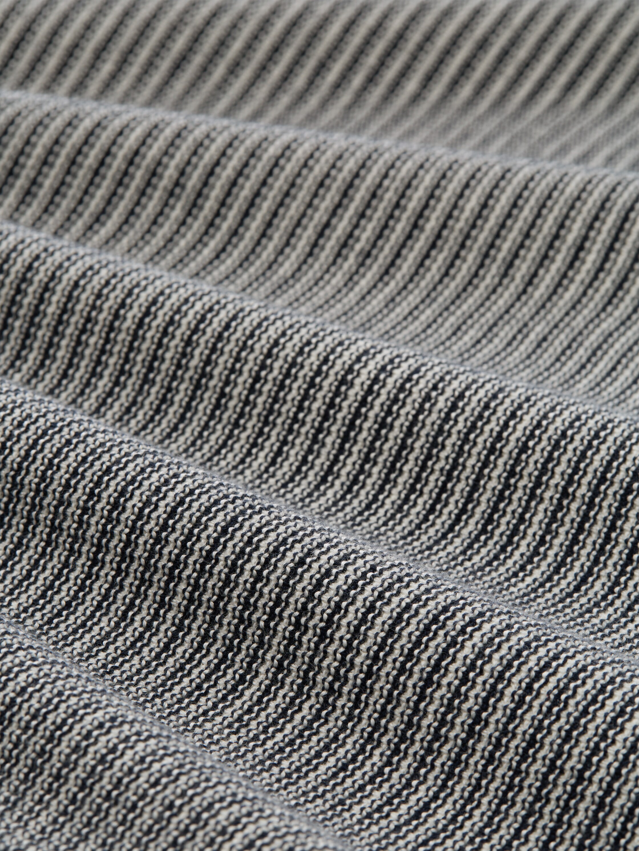 Gebreide trui van katoen - structured stripe navy white - Materiaalweergave