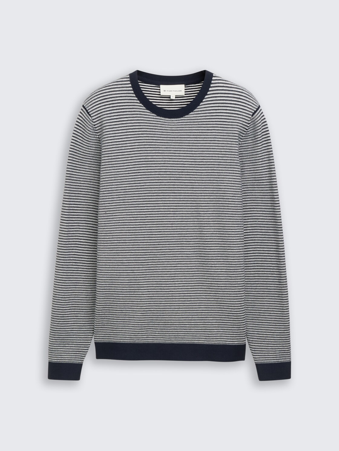 Strickpullover aus Baumwolle - structured stripe navy white