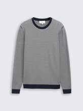 Pull en coton - structured stripe navy white