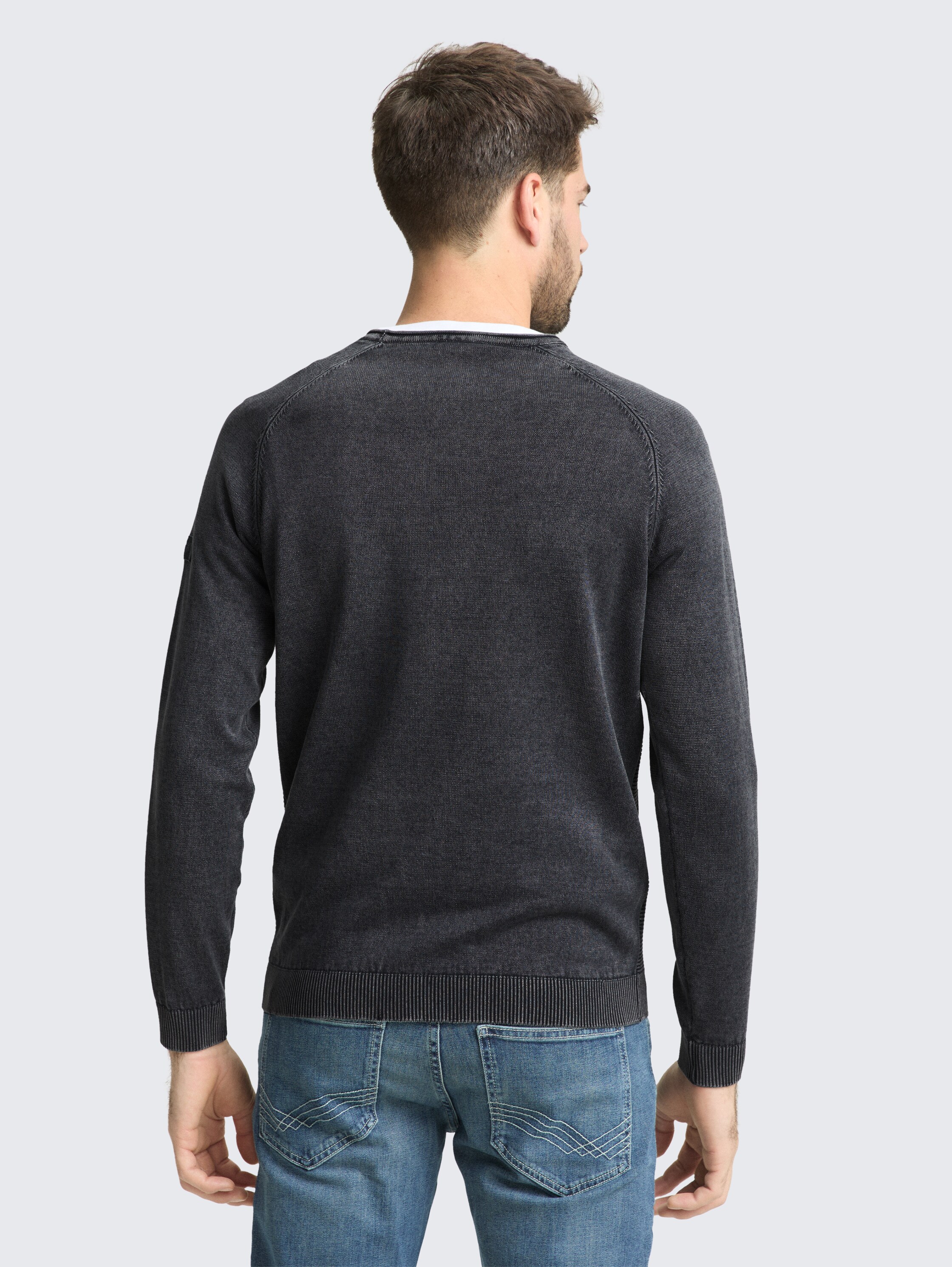 Knitted jumper made from cotton - sky captain blue