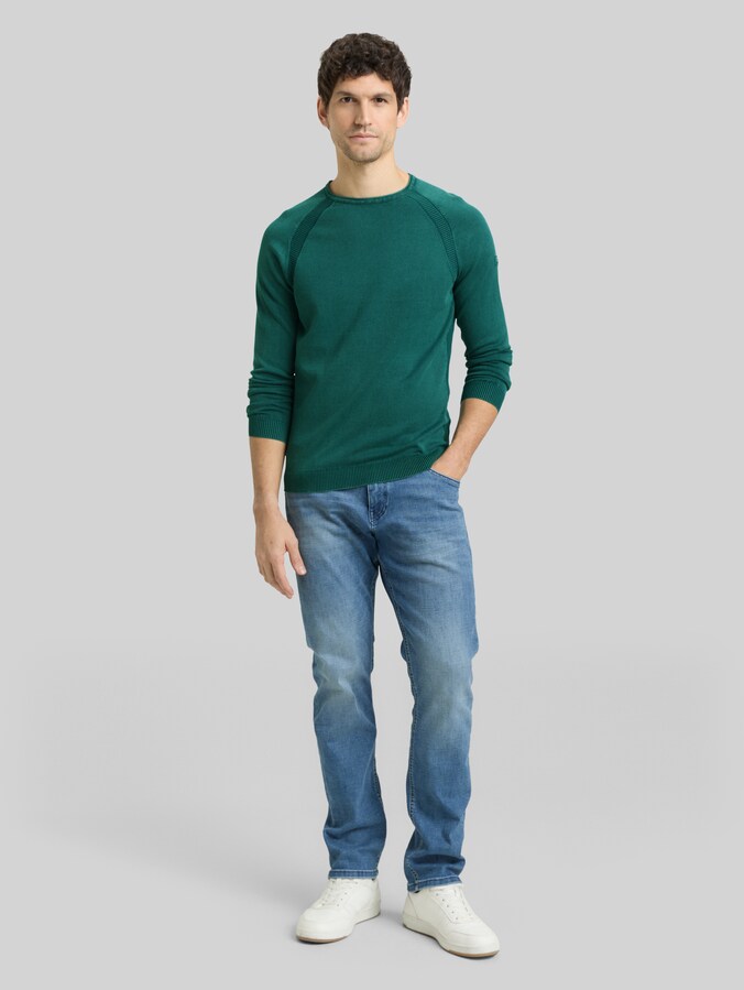 Pull en coton par Men, Deep Meadow Green