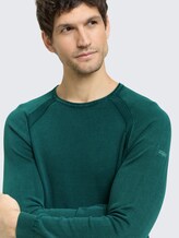 Strickpullover aus Baumwolle - Deep Meadow Green - Detail-Model-Ansicht