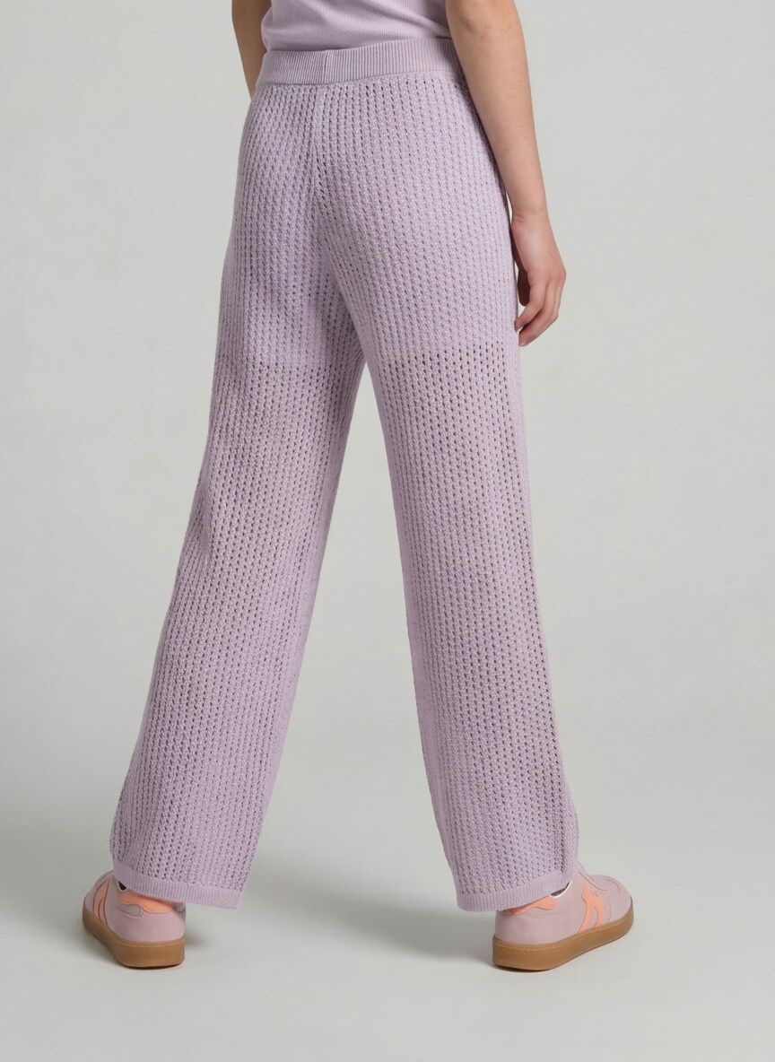 Wide Leg Strickhose - cool lilac