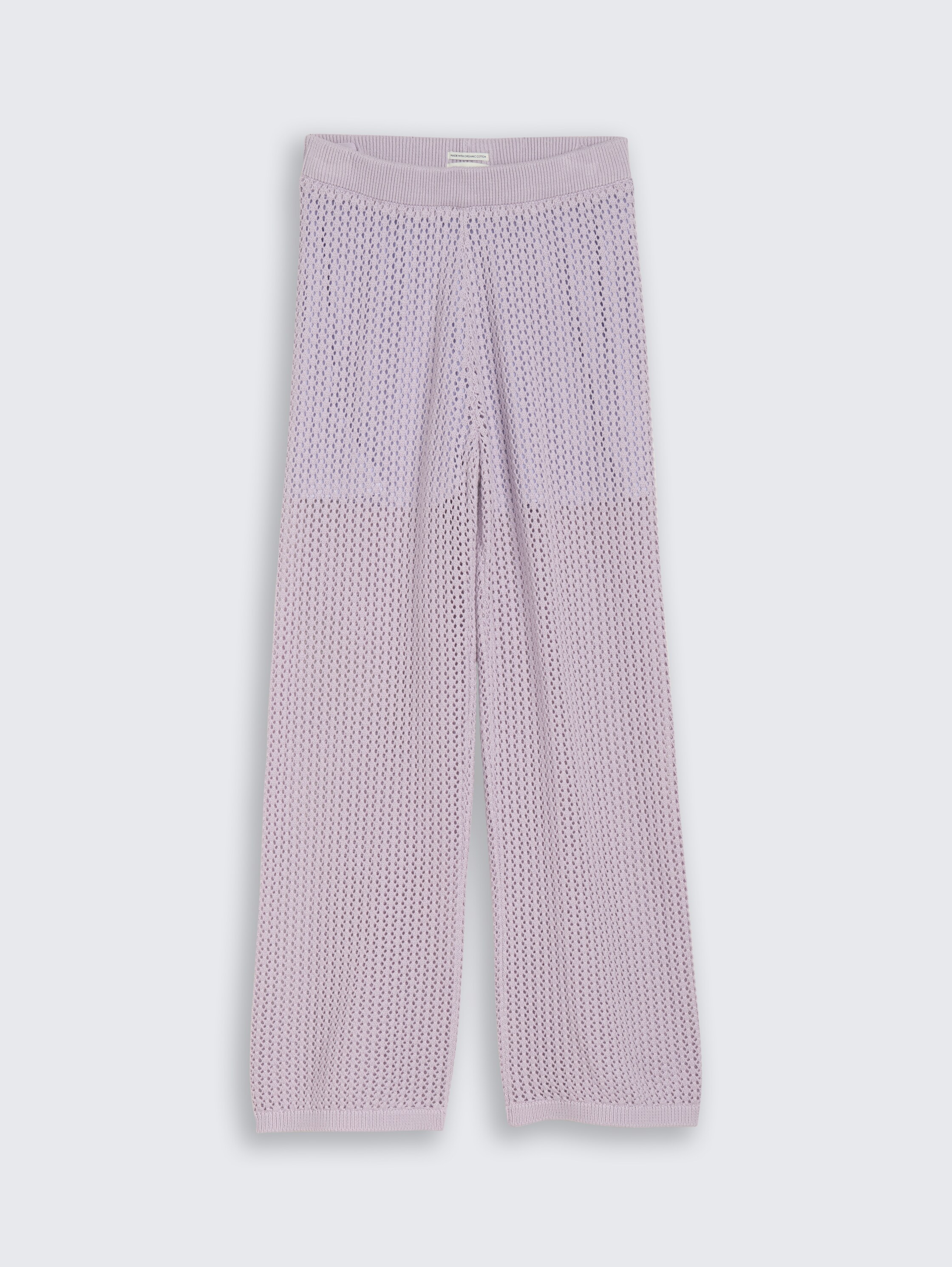 Wide leg knitted trousers - cool_lilac - 
