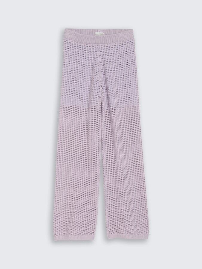 Wide Leg gebreide broek door Teen Girls, cool lilac