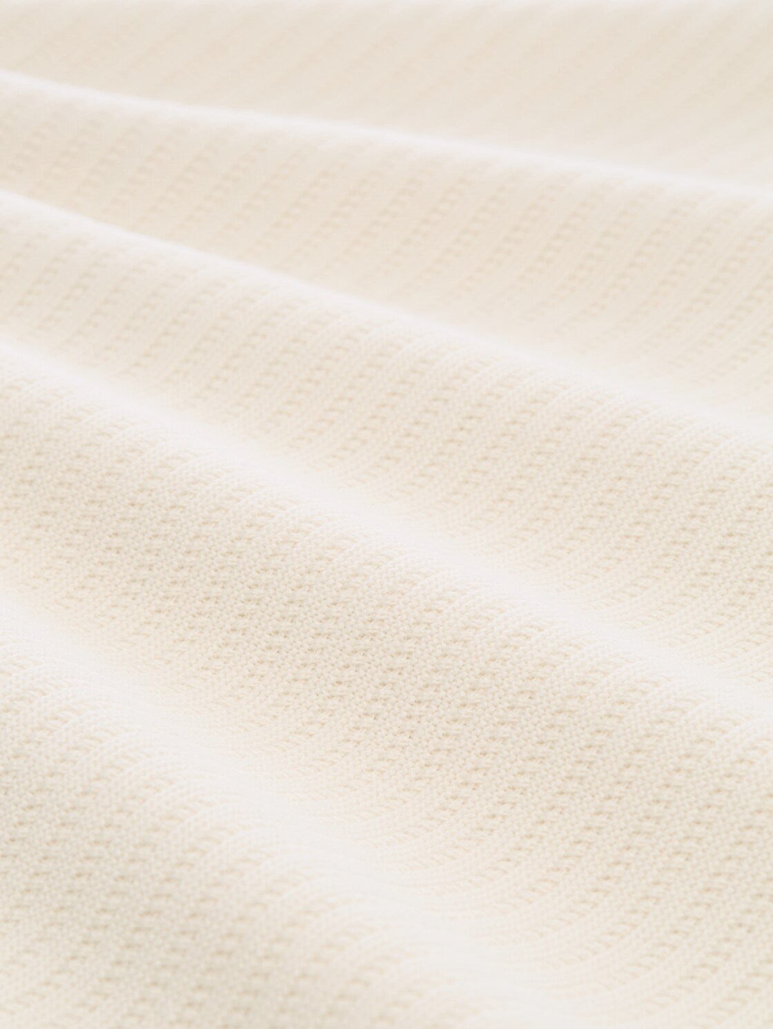 Strickpullover mit Polokragen - Gardenia White - Material-Ansicht