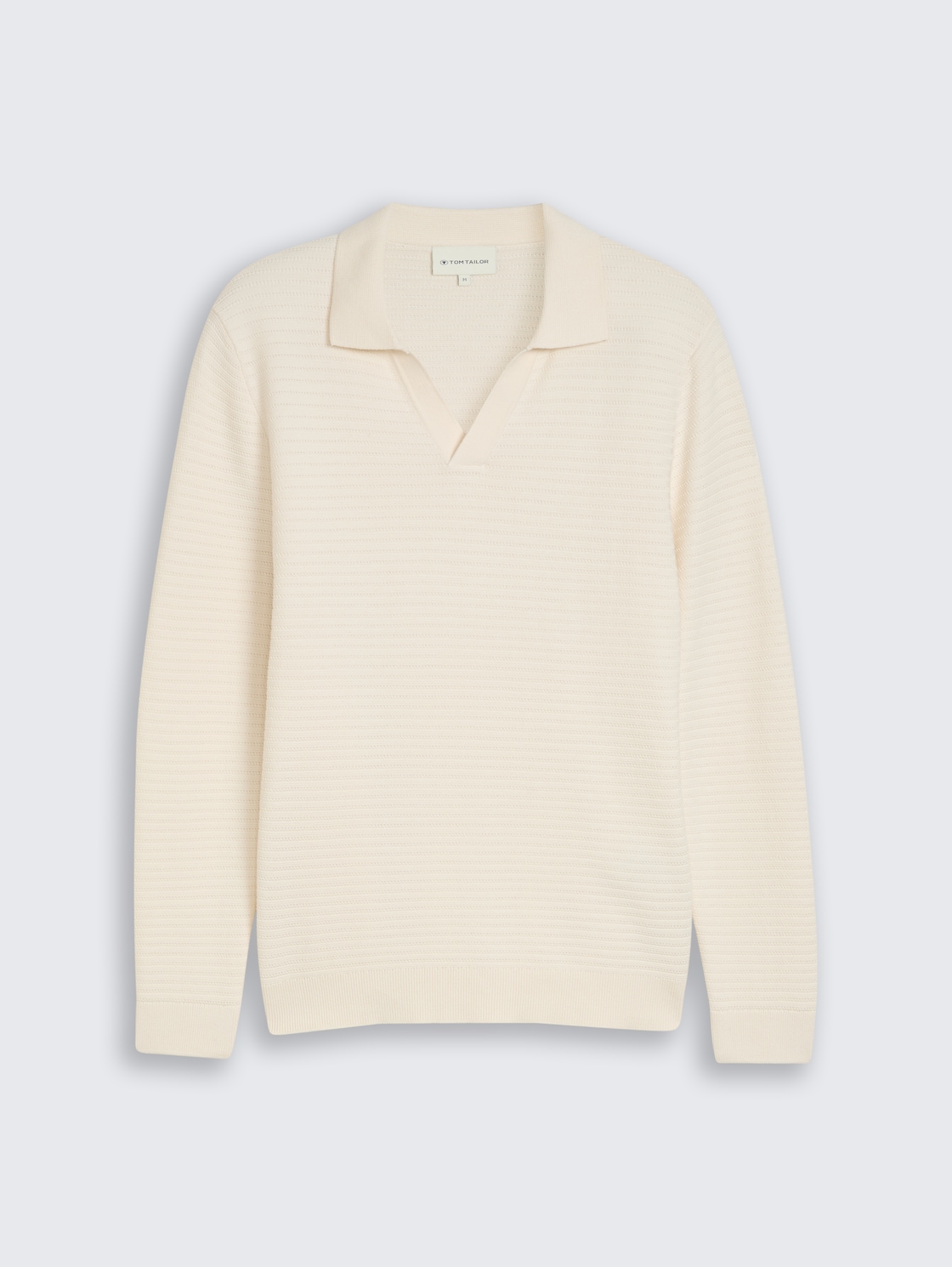 Strickpullover mit Polokragen - Gardenia White