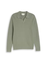 Ausgewählt, Strickpullover mit Polokragen von Tom Tailor, grün