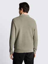 Strickpullover mit Polokragen - Greyish Shadow Olive