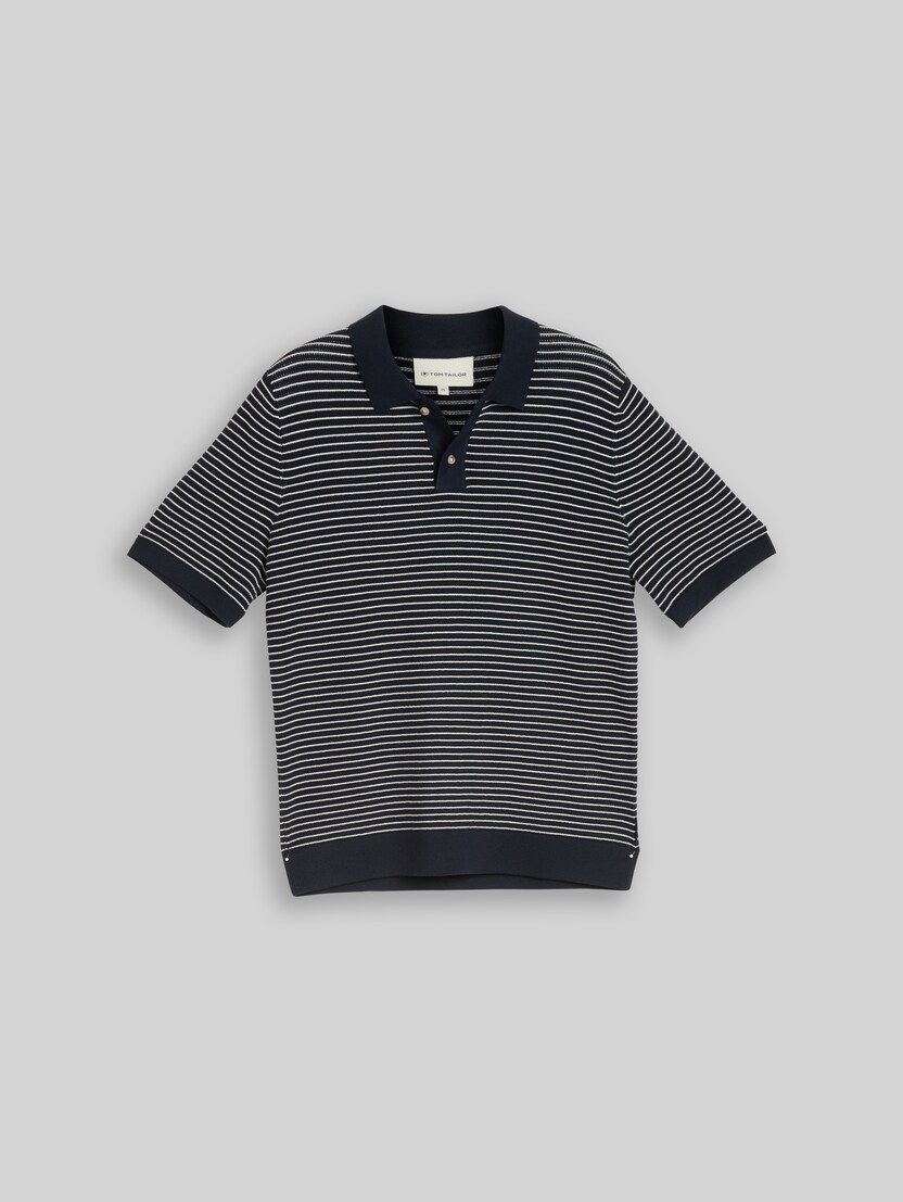 Gebreide trui met polokraag door Men, navy offwhite stripe