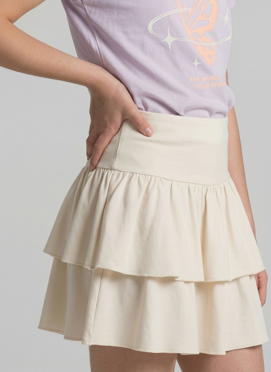 Mini-Rock mit Volant - Wool White