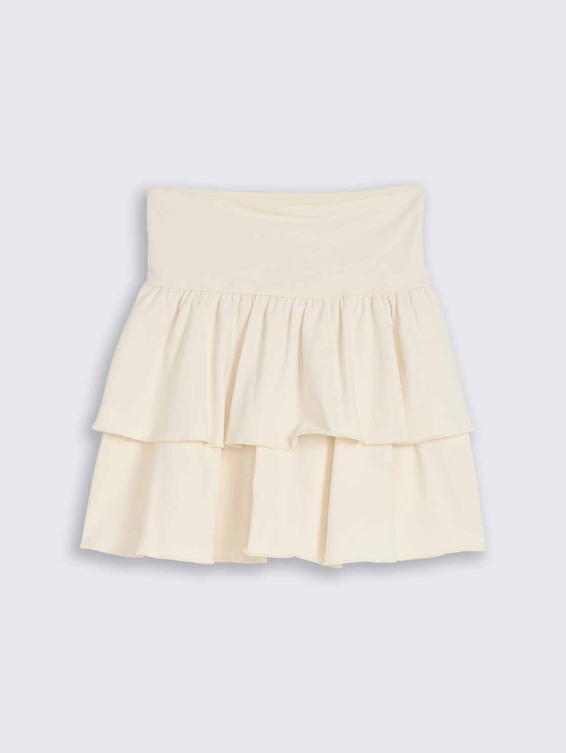 Mini-Rock mit Volant - Wool White - Vorder-Produkt-Ansicht