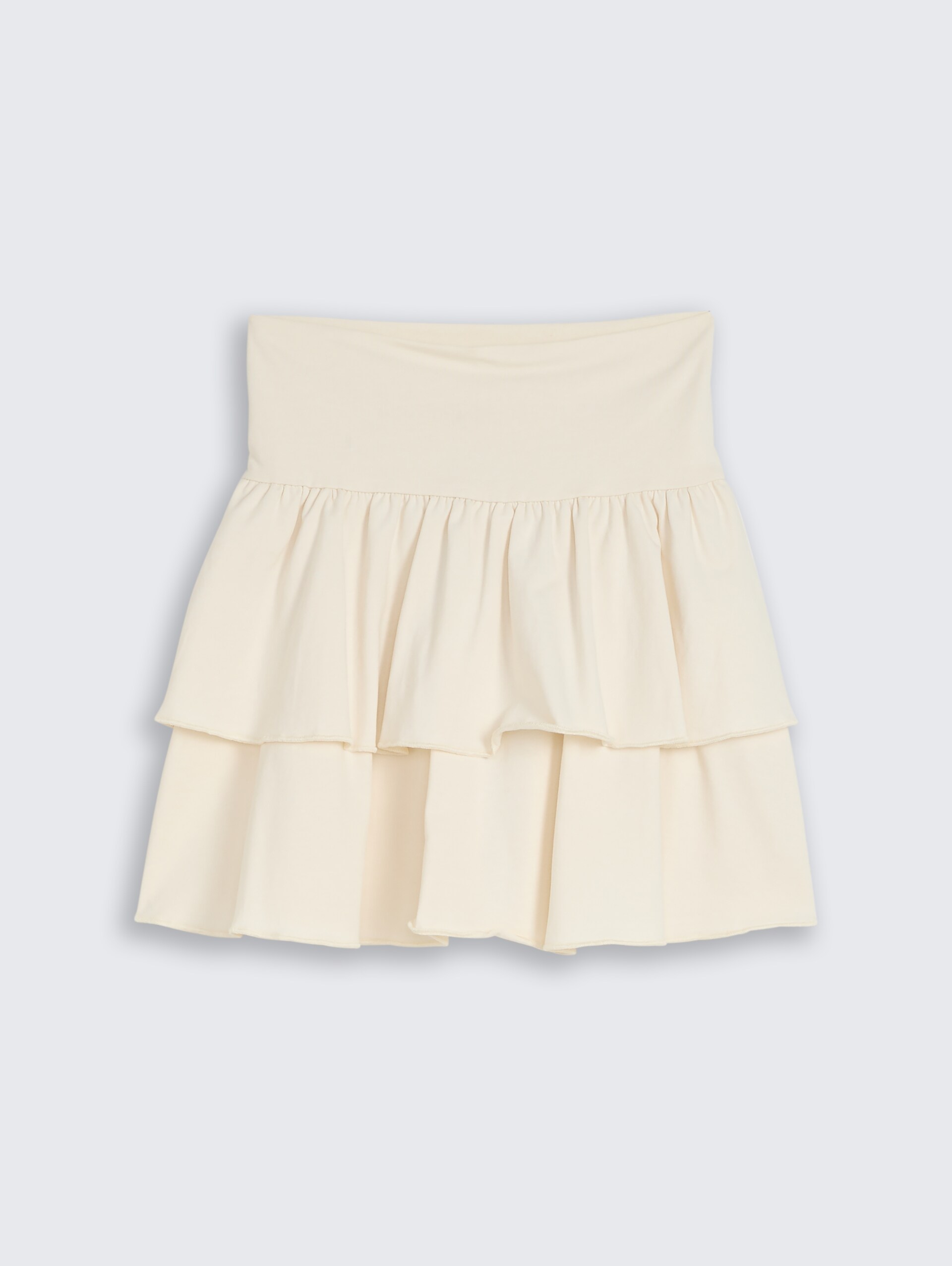 Mini-Rock mit Volant - Wool White - Vorder-Produkt-Ansicht