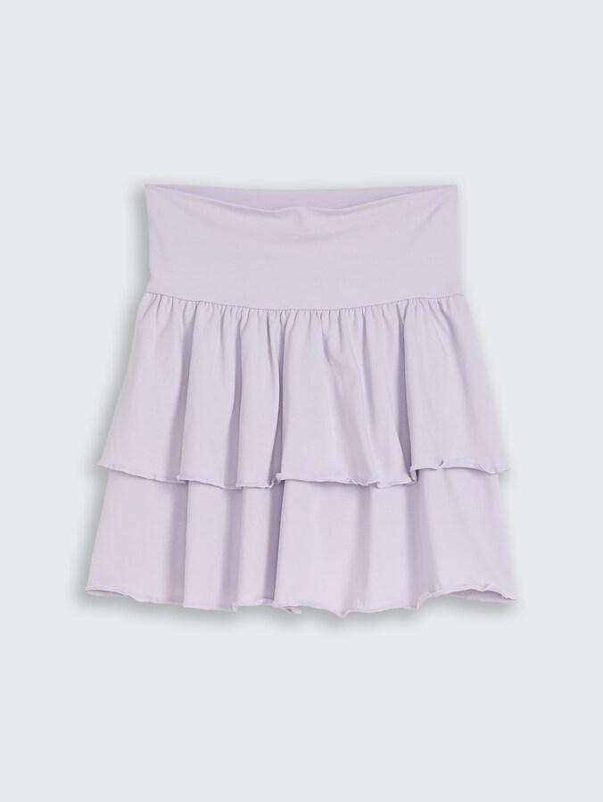Mini skirt with flounce by Teen Girls, cool lilac