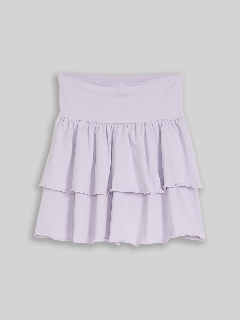 Mini skirt with flounce by Teen Girls, cool lilac